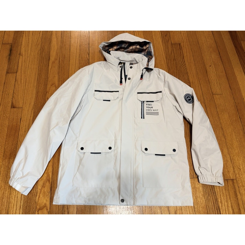 Leduntino Jacket XL Find Your Own Way Removable Hood Waterproof Boating Fishing